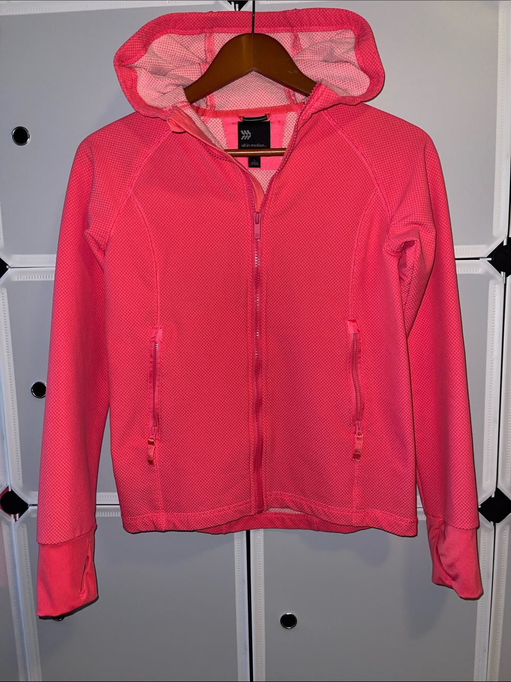 all in motion Girls' coral hooded jacket